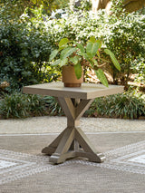 Mega Furniture - Ashley Furniture - Laguna Heights Outdoor - Square End Table / Beige - PCP790-702
