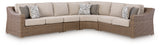 Mega Furniture - Ashley Furniture - Laguna Heights Outdoor - 4-Piece Outdoor Sectional / Beige - PCP790P2