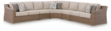 Mega Furniture - Ashley Furniture - Laguna Heights Outdoor - 5-Piece Outdoor Sectional / Beige - PCP790P3