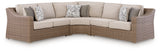 Mega Furniture - Ashley Furniture - Laguna Heights Outdoor - 3-Piece Outdoor Sectional / Beige - PCP790P1