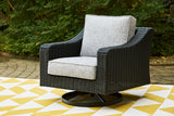 Mega Furniture - Ashley Furniture - Beachcroft Outdoor - Swivel Lounge Chair (1/CN) / Black/Light Gray - P792-821