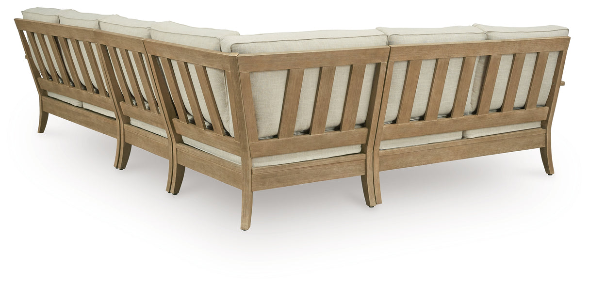 Mega Furniture - Ashley Furniture - Clare View Outdoor - 4-Piece Outdoor Sectional / Beige - P801P11