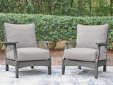 Mega Furniture - Ashley Furniture - Cove Beach Outdoor - Lounge Chair w/Cushion (Set of 2) / Gray - PCP803-820