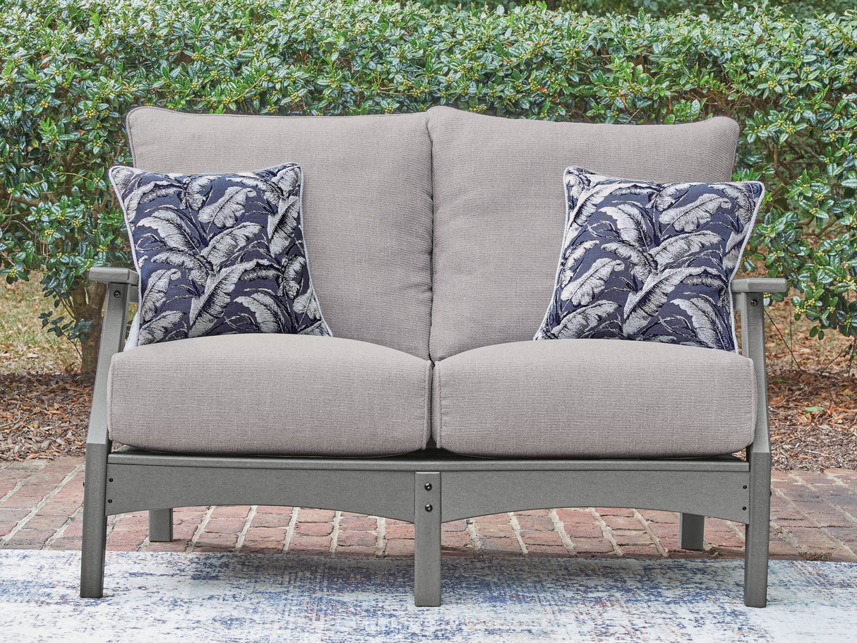 Mega Furniture - Ashley Furniture - Cove Beach Outdoor - Loveseat w/Cushion / Gray - PCP803-835