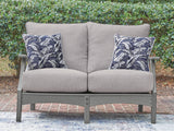 Mega Furniture - Ashley Furniture - Cove Beach Outdoor - Loveseat w/Cushion / Gray - PCP803-835