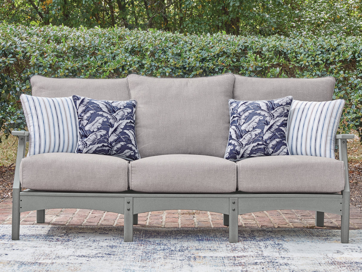Mega Furniture - Ashley Furniture - Cove Beach Outdoor - Sofa with Cushion / Gray - PCP803-838