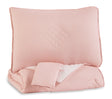 Mega Furniture - Ashley Furniture - Lexann Full Comforter Set - Full Comforter Set / Pink/White/Gray - Q901003F