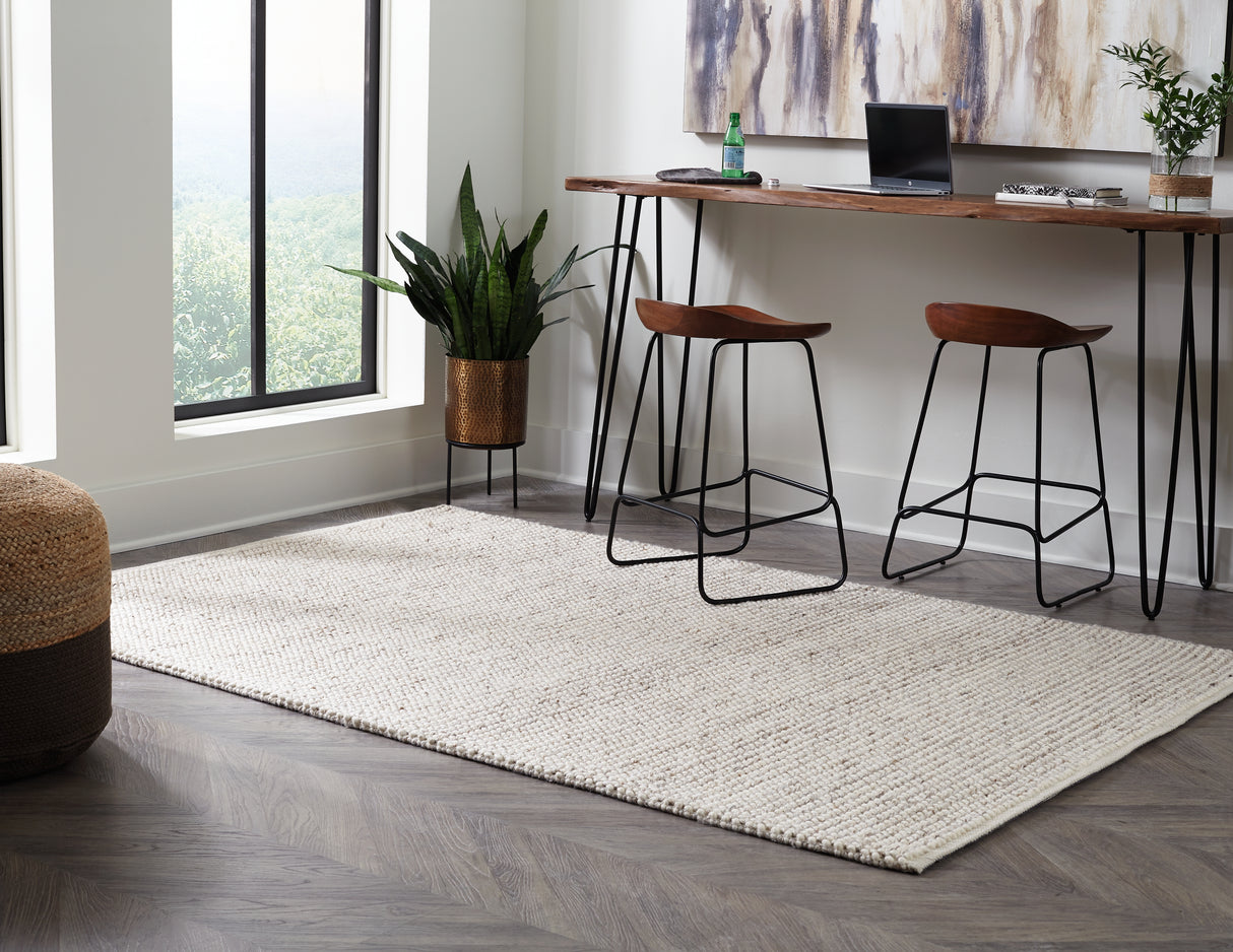 Mega Furniture - Ashley Furniture - Jossick Rug - 5' x 7' Rug / Cream/Taupe - R405102