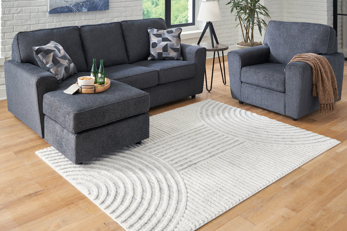 Mega Furniture - Ashley Furniture - Lambworth Rug - 7'10" x 10' Rug / Gray/Cream - R405341