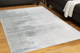 Mega Furniture - Ashley Furniture - Milset Rug - 5'1" x 6'10" Washable Rug / Black/White/Gray - R406252