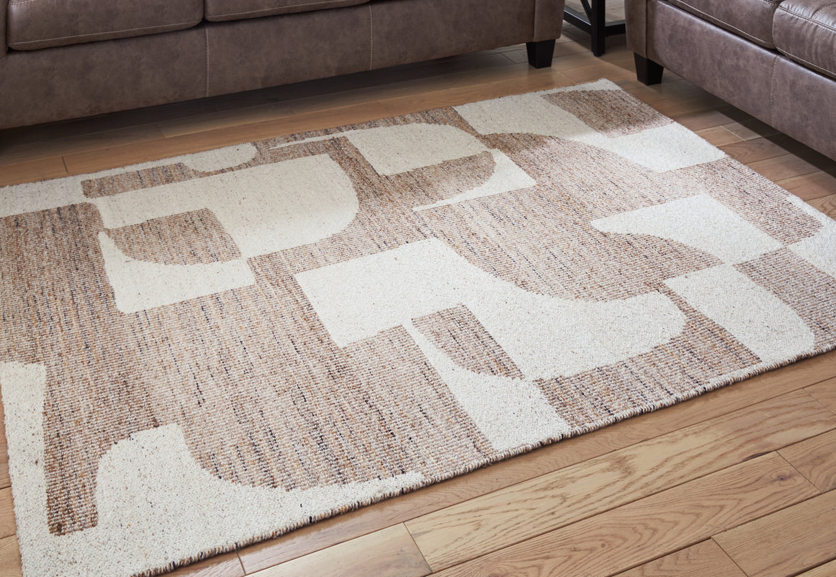 Mega Furniture - Ashley Furniture - Brynnfield Rug - 8' x 10' Rug / Beige/Brown - R406371