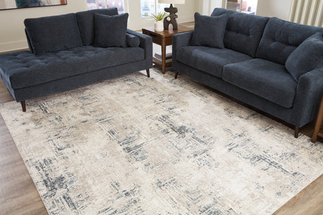 Mega Furniture - Ashley Furniture - Gentor Rug - 5' x 7' Rug / Blue/Ivory - R406522