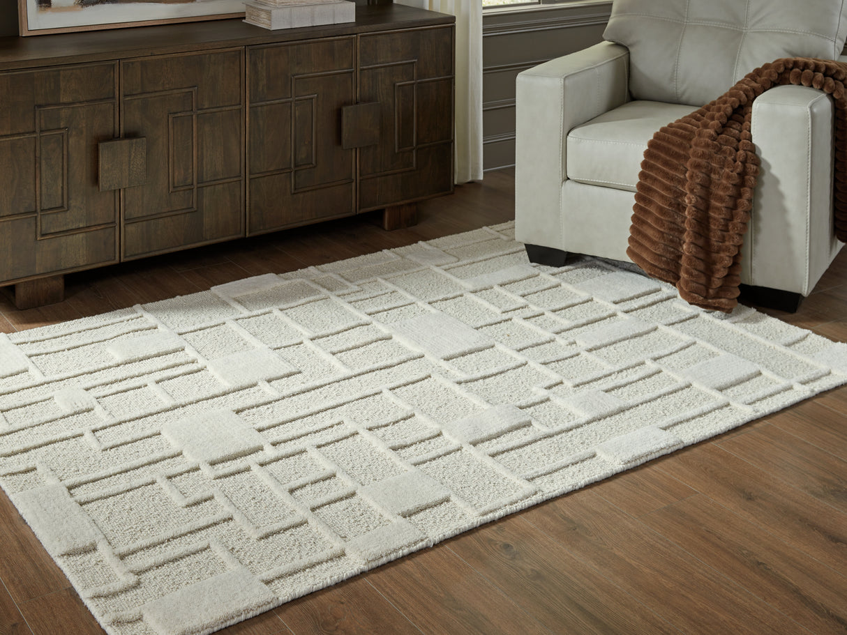 Mega Furniture - Ashley Furniture - Empriss Rug - 5' x 7' Area Rug / Ivory - R407622