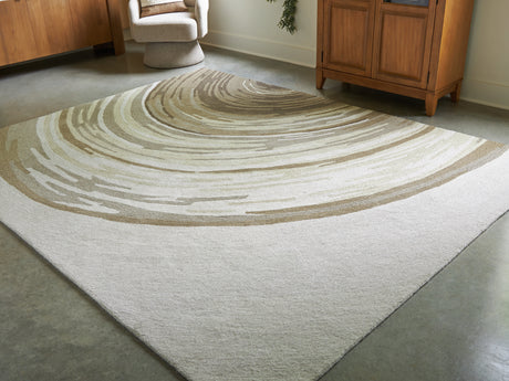 Mega Furniture - Ashley Furniture - Rizwana Rug - 5' x 7' Area Rug / Ivory/Brown/Gray - R407762