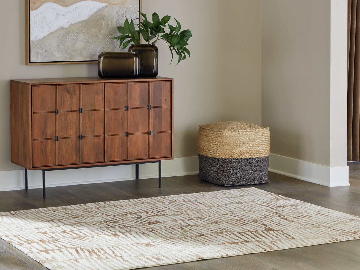 Mega Furniture - Ashley Furniture - Uduak Rug - Medium Rug / Cream/Tan/Rust - R408112