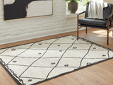 Mega Furniture - Ashley Furniture - Fenriston Rug - Medium Rug / Cream/Black - R408302