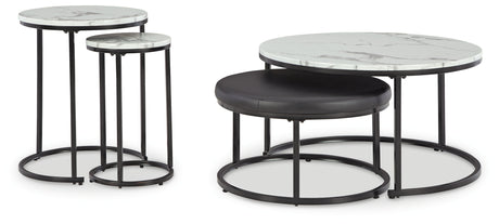 Mega Furniture - Ashley Furniture - Jusmour Table (Set of 4) - Occasional Nesting TBL (4/CN) / Black/White - T161-14