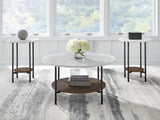 Mega Furniture - Ashley Furniture - Wrenwich Table (Set of 3) - Occasional Table Set (3/CN) / Brown/Black/White - T167-13