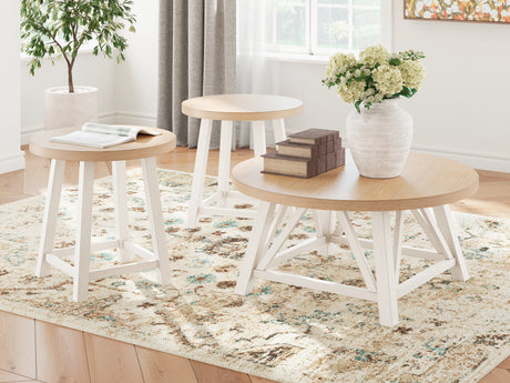 Mega Furniture - Ashley Furniture - Fawndell Table (Set of 3) - Occasional Table Set (3/CN) / Antique White/Brown - T193-13