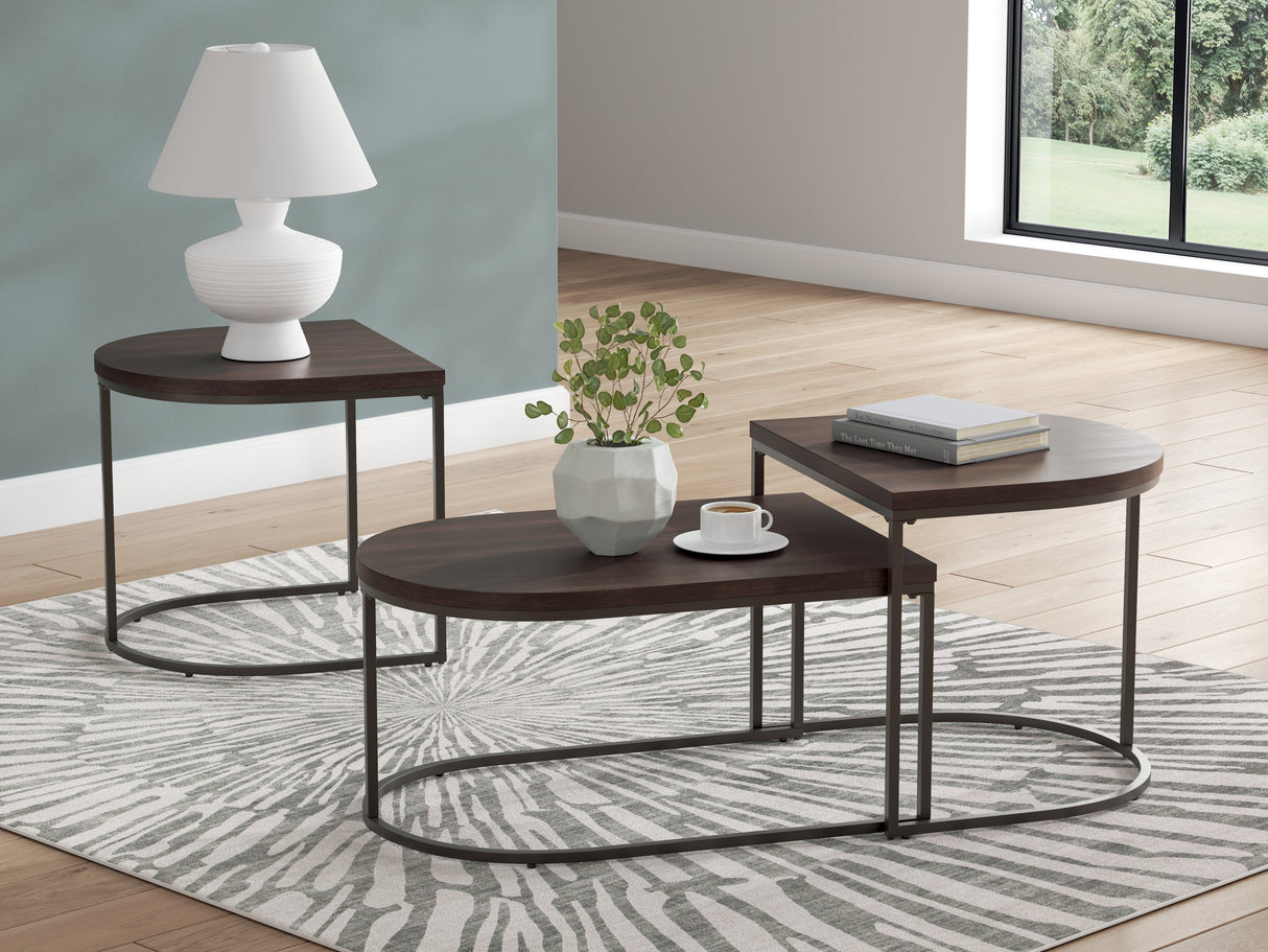 Mega Furniture - Ashley Furniture - Vanmore Table (Set of 3) - Occasional Table Set (3/CN) / Dark Brown - T199-13
