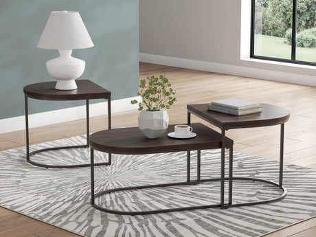 Mega Furniture - Ashley Furniture - Vanmore Table (Set of 3) - Occasional Table Set (3/CN) / Dark Brown - T199-13