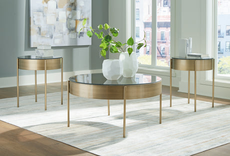 Mega Furniture - Ashley Furniture - Jettaya Table (Set of 3) - Occasional Table Set (3/CN) / Brushed Brass - T285-13