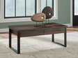 Mega Furniture - Ashley Furniture - Wickman Falls Coffee Table - Rectangular Cocktail Table - T318-1