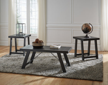 Mega Furniture - Ashley Furniture - Noorbrook Table (Set of 3) - Occasional Table Set (3/CN) / Black/Pewter - T351-13