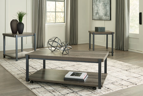 Mega Furniture - Ashley Furniture - Wilmaden Table (Set of 3) - Occasional Table Set (3/CN) / Gray/Black - T393-13