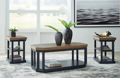 Mega Furniture - Ashley Furniture - Landocken Table (Set of 3) - Occasional Table Set (3/CN) / Brown/Blue - T402-13