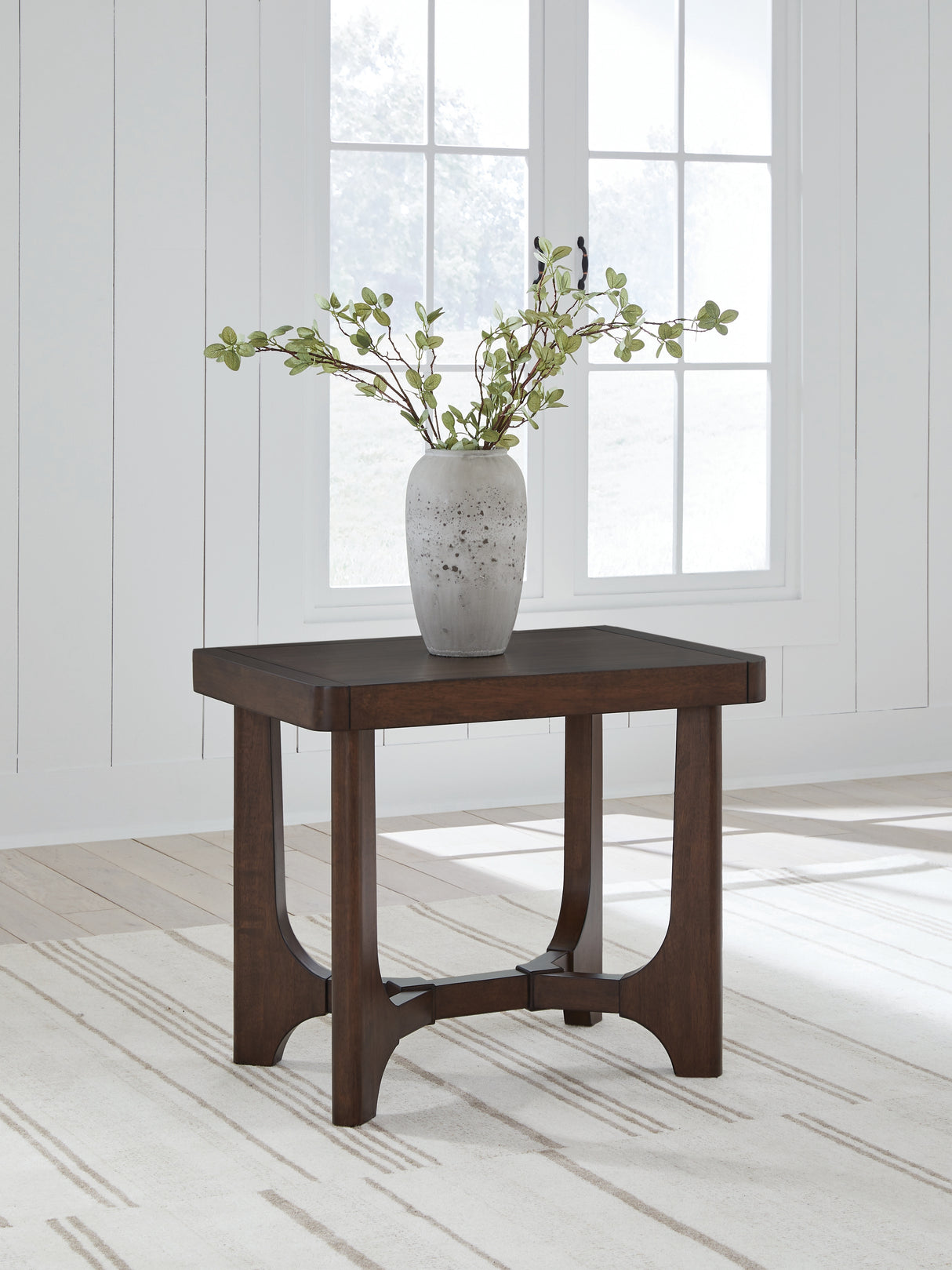 Mega Furniture - Ashley Furniture - Korestone End Table - Rectangular End Table / Dark Brown - T438-3