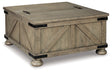 Mega Furniture - Ashley Furniture - Aldwin Coffee Table With Storage - Cocktail Table with Storage / Gray - T457-20