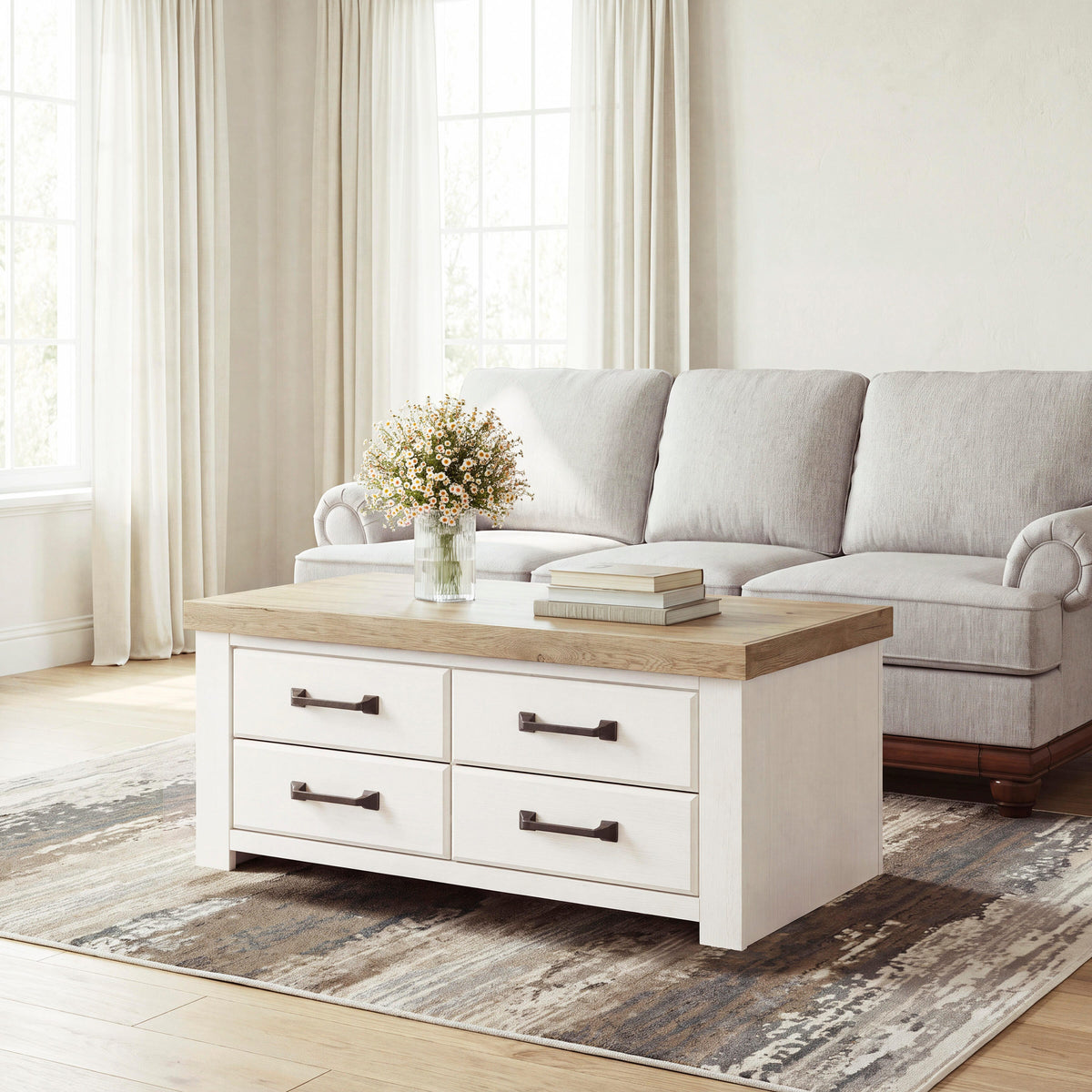 Mega Furniture - Ashley Furniture - Savonport Coffee Table - Rectangular Cocktail Table - T4615-1