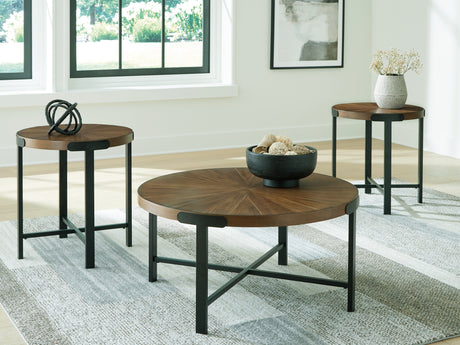 Mega Furniture - Ashley Furniture - Crosstrail Table (Set of 3) - Occasional Table Set (3/CN) / Brown - T483-13