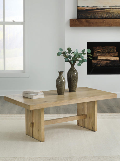 Mega Furniture - Ashley Furniture - Crendlin Coffee Table - Rectangular Cocktail Table - T537-1
