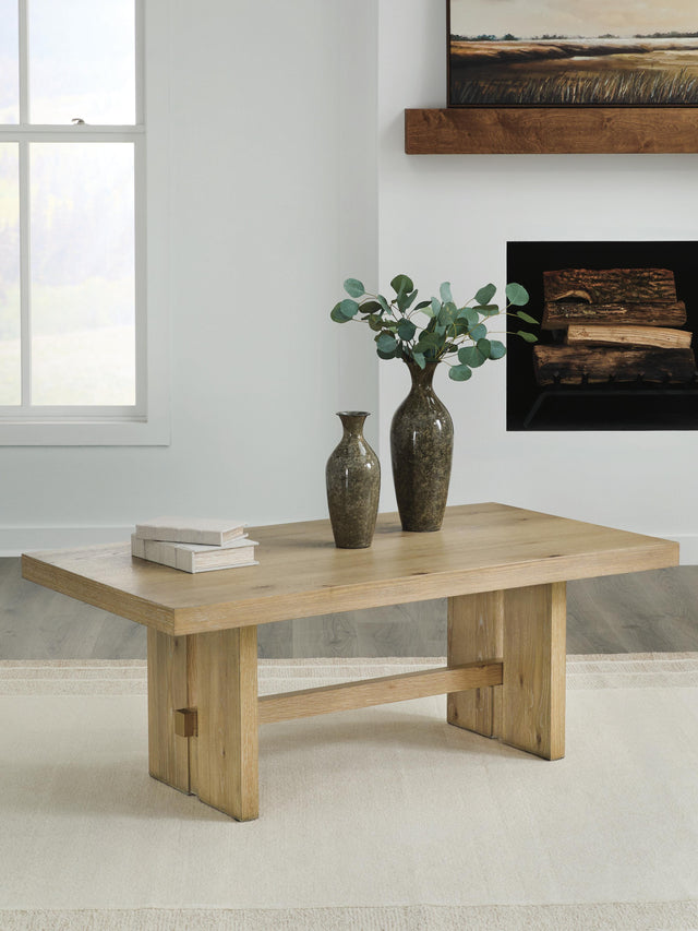 Mega Furniture - Ashley Furniture - Crendlin Coffee Table - Rectangular Cocktail Table - T537-1