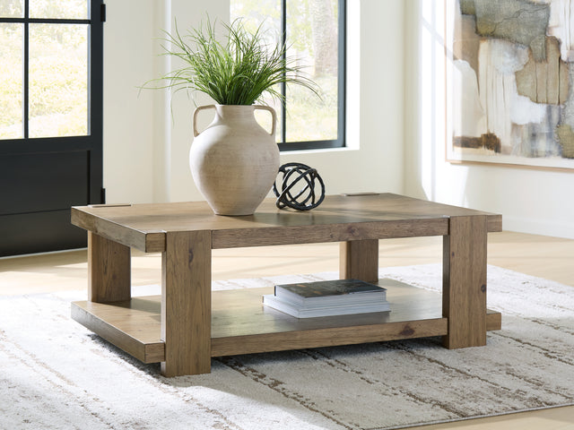 Mega Furniture - Ashley Furniture - Flangren Coffee Table - Rectangular Cocktail Table - T553-1