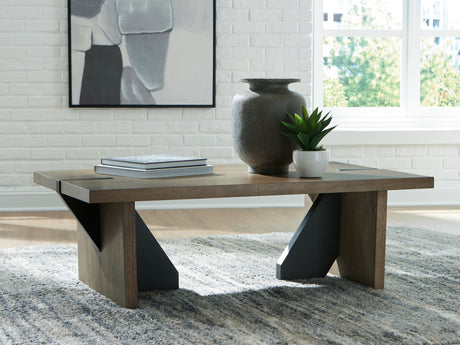 Mega Furniture - Ashley Furniture - Kandinew Coffee Table - Rectangular Cocktail Table - T554-1