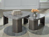 Mega Furniture - Ashley Furniture - Surmour Stacked Coffee Table - Stacked Cocktail Table / Gray/Brown - T600-0