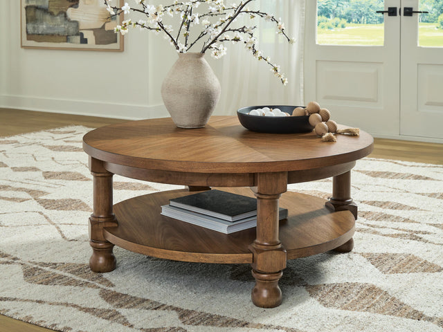 Mega Furniture - Ashley Furniture - Chadworth Coffee Table - Round Cocktail Table - T614-8