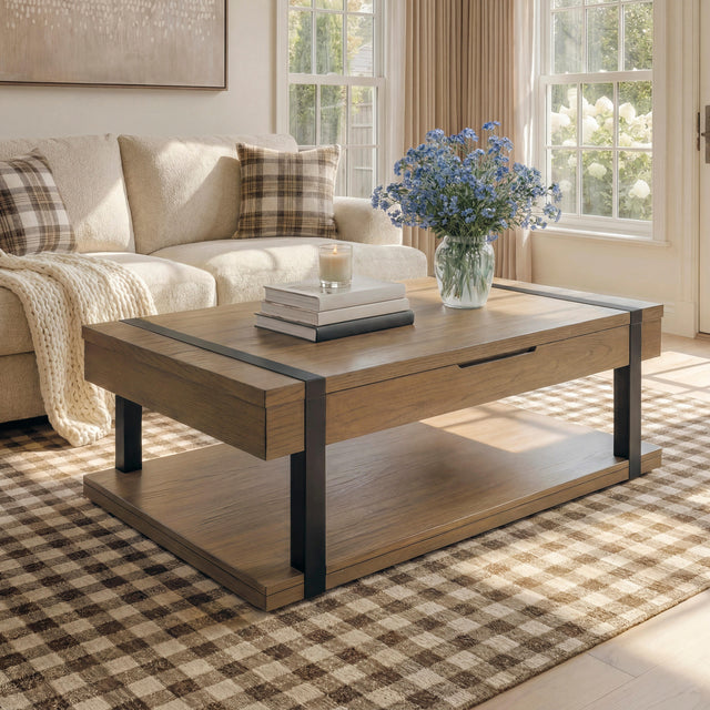 Mega Furniture - Ashley Furniture - Jorannti Lift-Top Coffee Table - Rect Lift Top Cocktail Table - T631-9