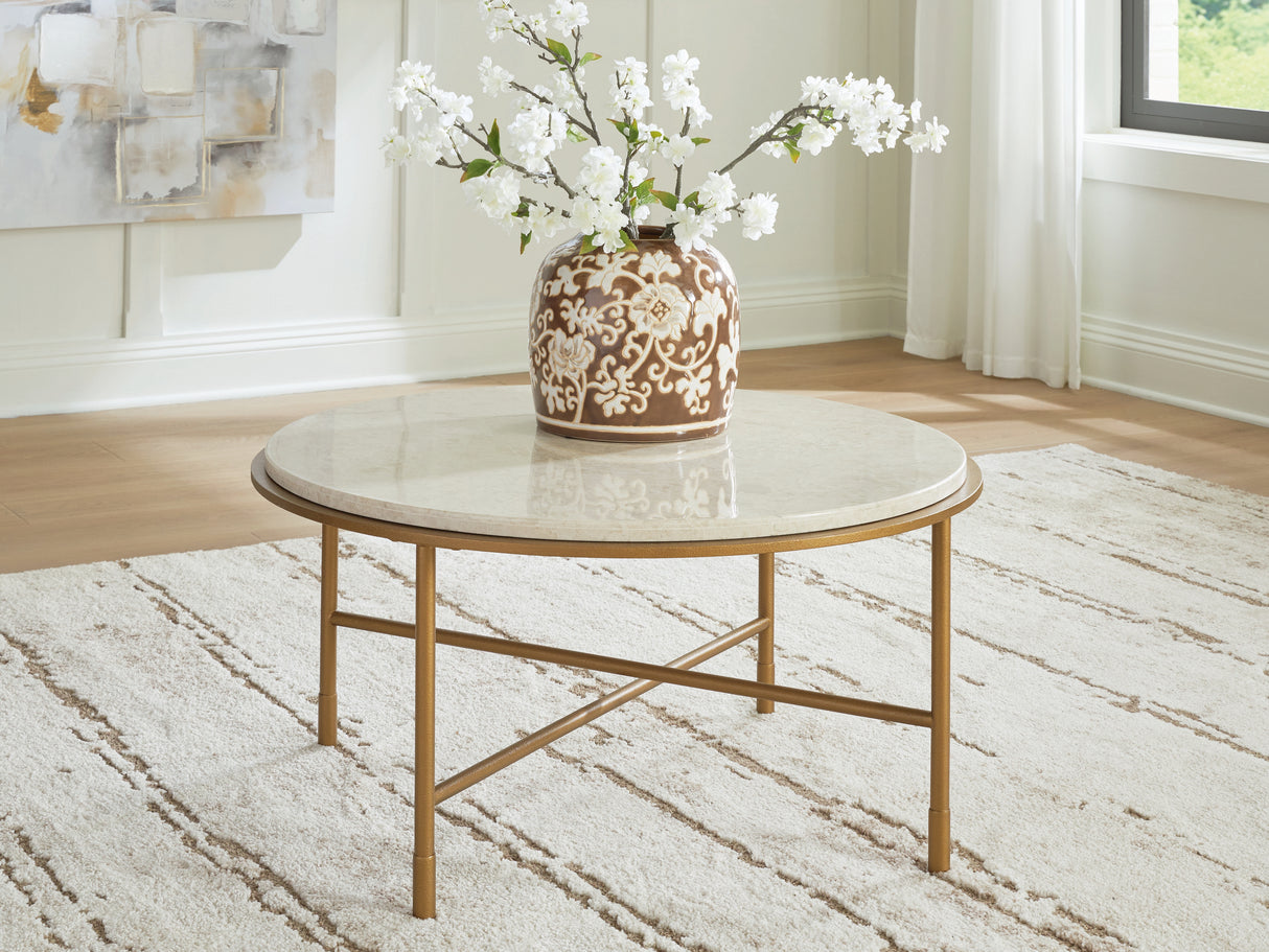 Mega Furniture - Ashley Furniture - Alben Coffee Table - Round Cocktail Table - T643-8