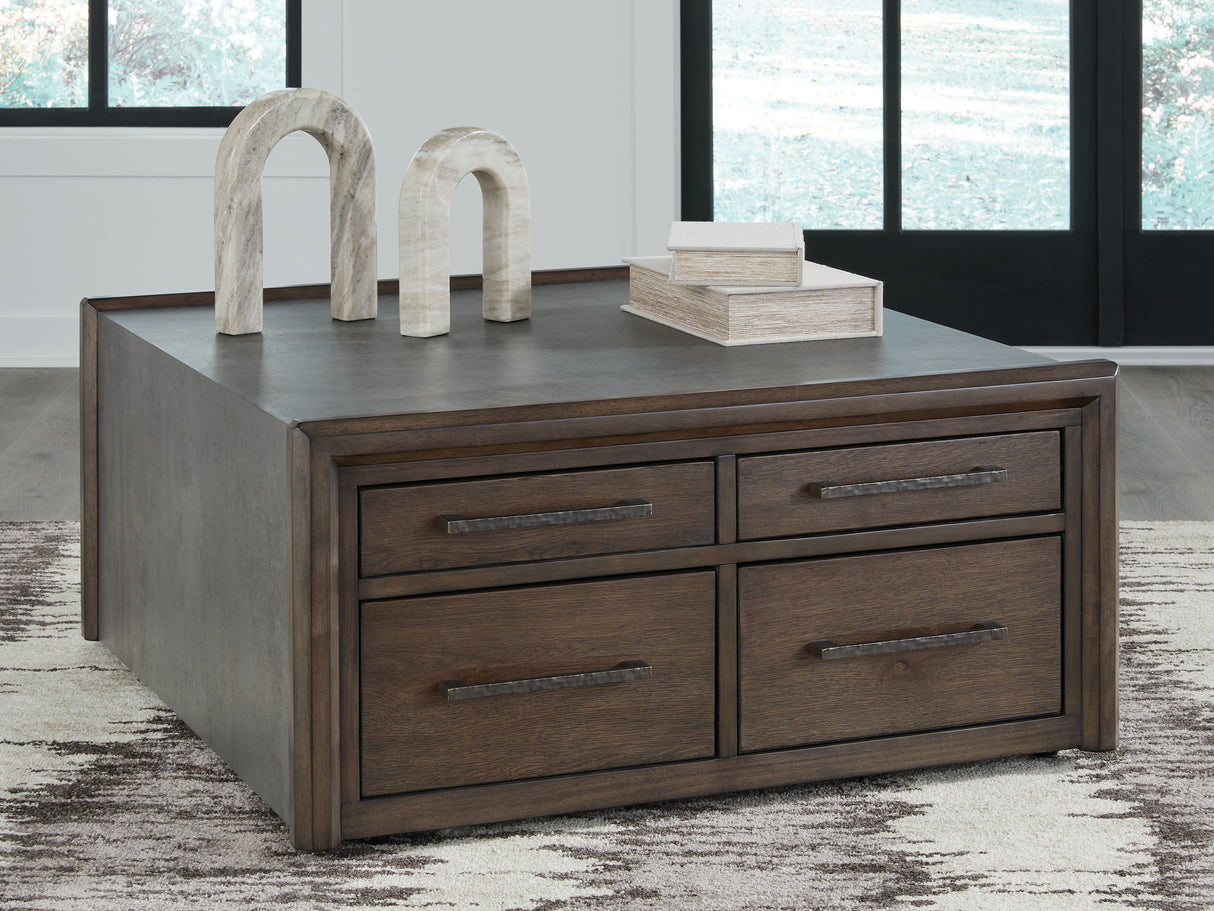 Mega Furniture - Ashley Furniture - Kallenny Coffee Table - Square Cocktail Table / Brown/Gray - T669-8