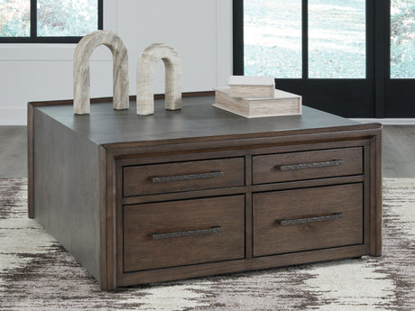 Mega Furniture - Ashley Furniture - Kallenny Coffee Table - Square Cocktail Table / Brown/Gray - T669-8