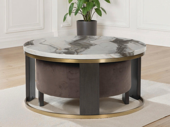 Mega Furniture - Ashley Furniture - Jazmore Nesting Coffee Table (Set of 2) - Nesting Cocktail Tables (Set of 2) / Brown/Brass Finish - T671-22