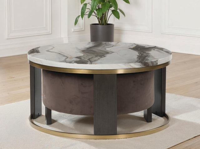 Mega Furniture - Ashley Furniture - Jazmore Nesting Coffee Table (Set of 2) - Nesting Cocktail Tables (Set of 2) / Brown/Brass Finish - T671-22