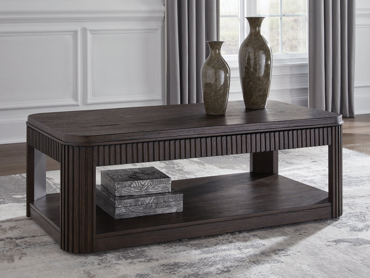 Mega Furniture - Ashley Furniture - Carlibrie Lift-Top Coffee Table - Lift Top Cocktail Table / Warm Brown - T700-9