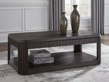 Mega Furniture - Ashley Furniture - Carlibrie Lift-Top Coffee Table - Lift Top Cocktail Table / Warm Brown - T700-9