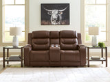 Mega Furniture - Ashley Furniture - Knightington Living Room - PWR REC Love w/Audio Seating / Brown - PCU1160218A