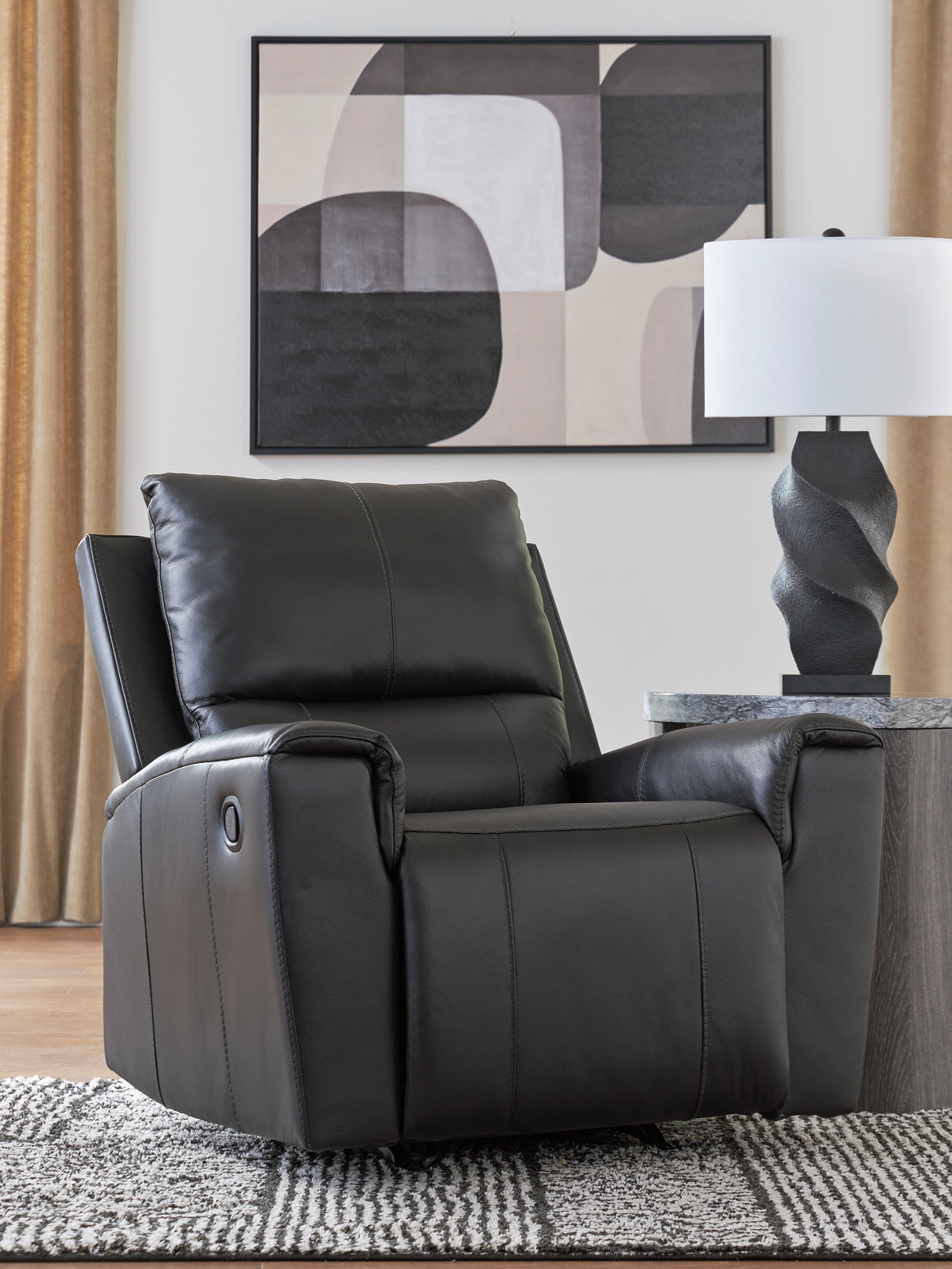 Mega Furniture - Ashley Furniture - Glossmore Living Room - Rocker Recliner / Black - PCU1170025